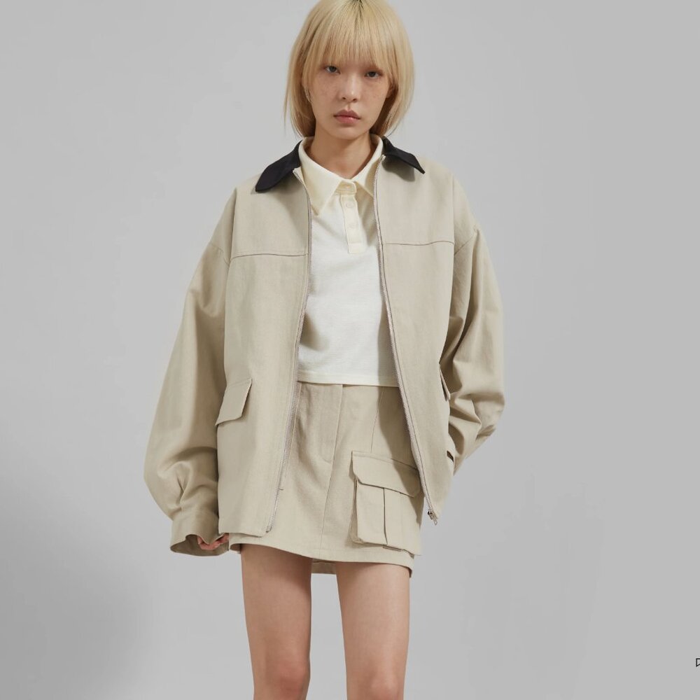 Frankie Shop Malia Utility Jacket - Beige NEW WITHOUT TAGS XS/S